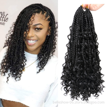 Crochet Box Braids Hair with Curly Ends Prelooped Bohemian Goddess Box Braids